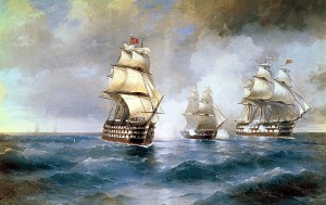 Brig Mercury attacked by two Turkish Ships